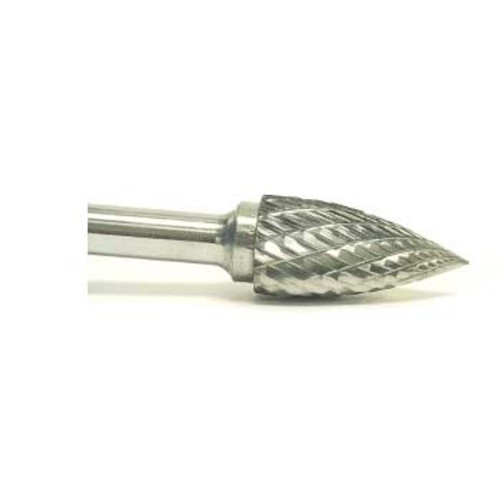 POINTED TREE CARBIDE BURR SG-6 DOUBLE CUT 5/8 x 1 x 1/4 (1/Pc.)