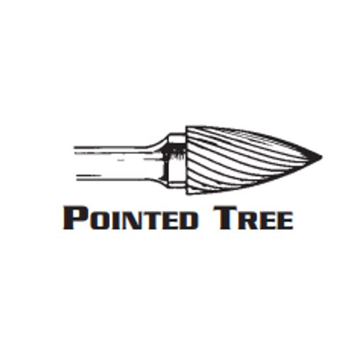 POINTED TREE CARBIDE BURR SG-15 DOUBLE CUT 3/4 x 1-1/2 x 1/4 (1/Pc.)