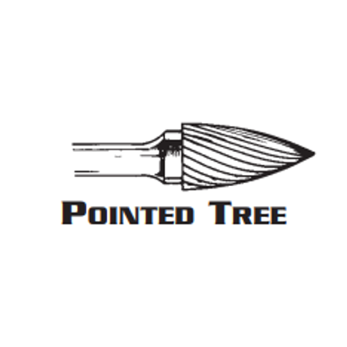 POINTED TREE CARBIDE BURR SG-1 ALUMINUM CUT 1/4 x 5/8 x 1/4 (1/Pc.)