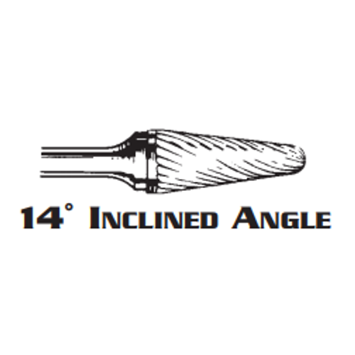 14? INCLINED ANGLE CARBIDE BURR SL-3 DOUBLE CUT 3/8 x 1-1/16 x 1/4 (1/Pc.)