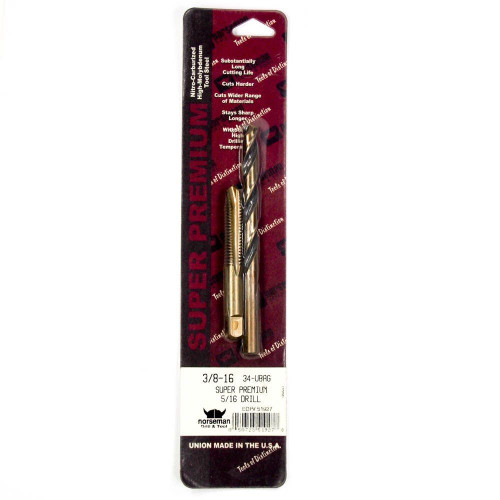 #8-36 Drill & Tap Combo Type 34-AG Gold Oxide (1/Pkg.), Norseman Drill #51837