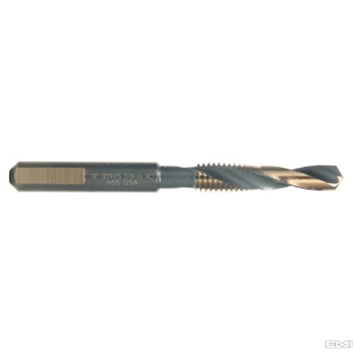 9/16"-12 HSS Combination Drill & Tap Type 40-AG Gold Oxide (Qty. 1), Norseman Drill #75540