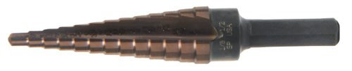 1/8-1/2" Step Drill Ultra Bit Multi-Diameter Type 78-ACN Titanium Carbon Nitride Coated (Qty. 1), Norseman Drill #65301