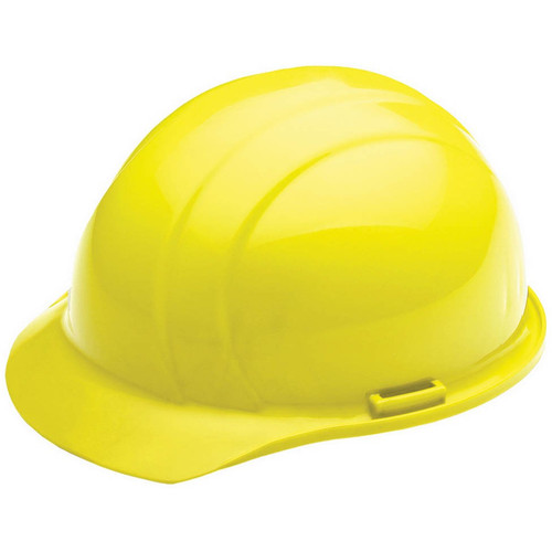 ERB Safety Cap Style: Hi-Viz Yellow, 4-Point Nylon Suspension With Slide-Lock Adjustment Safety Helmet Safety Hat (12/Pkg.)