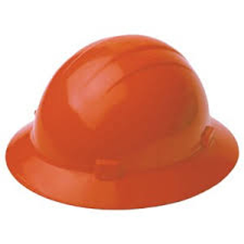 ERB Safety Americana Full Brim Hard Hat: Orange, 4-Point Nylon Suspension With Ratchet Adjustment Safety Hat (12/Pkg.)