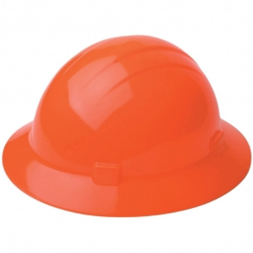 ERB Safety Americana Full Brim Hard Hat: Hi-Viz Orange, 4-Point Nylon Suspension With Ratchet Adjustment Safety Hat (12/Pkg.)