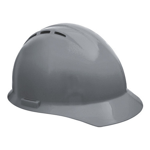 ERB Safety Vent Cap Style: Gray 4-Point Nylon Suspension With Slide-Lock Adjustment Safety Hat (12/Pkg.)