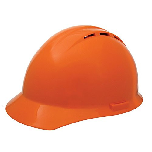 ERB Safety Vent Cap Style: Hi-Viz Orange, 4-Point Nylon Suspension With Slide-Lock Adjustment Safety Hat (12/Pkg.)