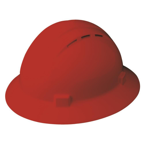 Delta Plus Safety Vent Full Brim Cap Style: Red, 4-Point Nylon Suspension With Slide-Lock Adjustment Safety Hat (Qty. 1) Delta Plus Safety Vent Full Brim Cap Style: Red, 4-Point Nylon Suspension With Slide-Lock Adjustment Safety Hat (Qty. 1)