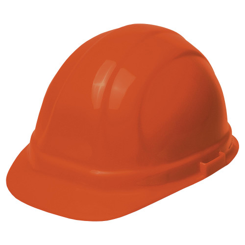ERB Safety Omega ll Cap Style with Mega Ratchet : Orange, 6-Point Nylon Suspension With Ratchet Adjustment Safety Hat (12/Pkg.)