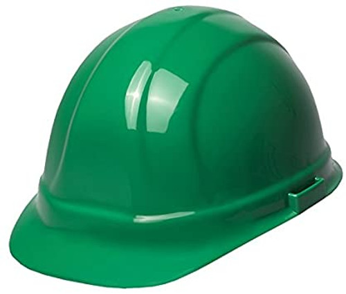 ERB Safety Omega ll Cap Style with Mega Ratchet: Green, 6-Point Nylon Suspension With Ratchet Adjustment Safety Hat (Qty. 1)