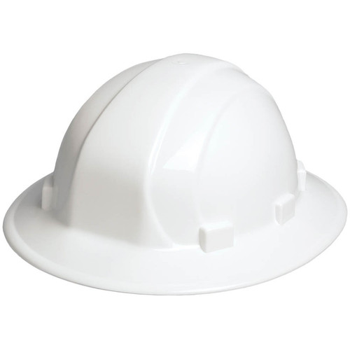 ERB Safety Omega ll Full Brim Hat Style: White, 6-Point Nylon Suspension With Slide-Lock Adjustment Safety Hat (12/Pkg.)