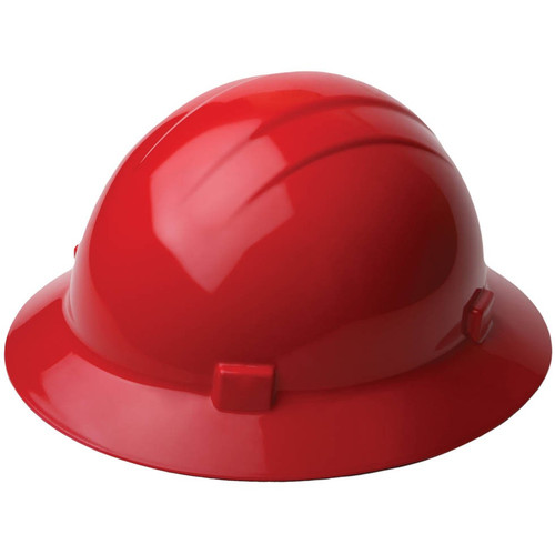 ERB Safety Americana Wildlands Full Brim Hat Style with Mega Ratchet: Red, 4-Point Nylon Suspension With Ratchet Adjustment Safety Hat (1/Pkg.)