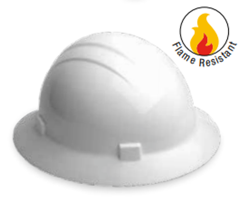 ERB Safety Americana Heat Full Brim Hat Style: White, 4-Point Nylon Suspension With Slide-Lock Adjustment Safety Hat (Qty. 1)