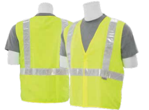 2X-Large S17 Lime ANSI Class 2 Safety Vest Woven Oxford Hi-Viz Lime - Hook & Loop