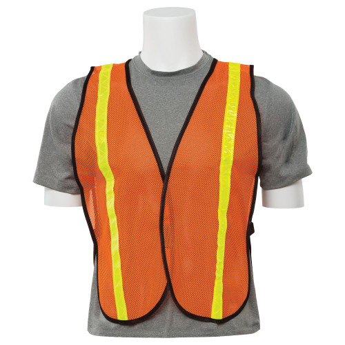Orange S18R Non-ANSI Vest w/Stripe - Hook & Loop - One Size Fits Most