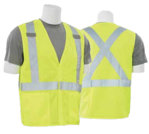 2X-Large S101X Lime ANSI Class 2 Vest Tricot Break-Away X-Back Hi-Viz Lime - Hook & Loop