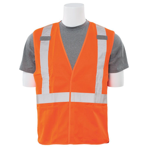 2X-Large S101X Orange ANSI Class 2 Vest Tricot Break-Away X-Back Hi-Viz Orange - Hook & Loop