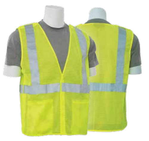 Large S320 Lime ANSI Class 2 Vest Mesh Break-Away Hi-Viz Lime - Hook & Loop