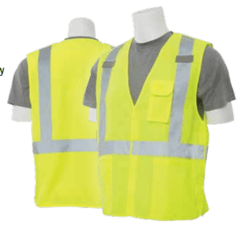 Delta Plus Large S360 Lime ANSI Class 2 Vest Woven Oxford Break-Away Hi-Viz Lime - Hook & Loop #WEL61376HLLG
