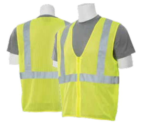 X-Large S363 Lime ANSI Class 2 Vest Mesh Economy Hi-Viz Lime - Zipper