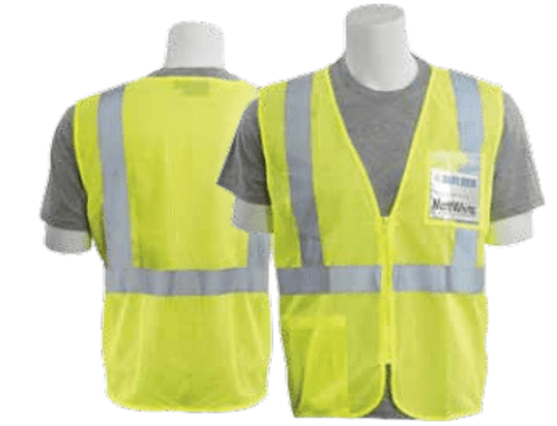 Delta Plus Large S363ID Lime ANSI Class 2 Vest Mesh Economy ID Pocket Hi-Viz Lime - Zipper #WEL62661HLLG