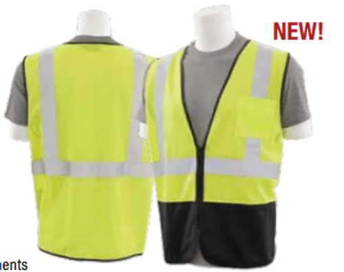Delta Plus X-Large S363PB Lime ANSI Class 2 Vest Mesh Economy Hi-Viz Lime/Black w/Pockets - Zipper #WEL62252HLXL