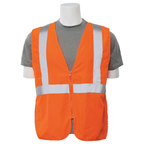 3X-Large S388Z Orange ANSI Class 2 Vest Woven Oxford Hi-Viz Orange - Zipper