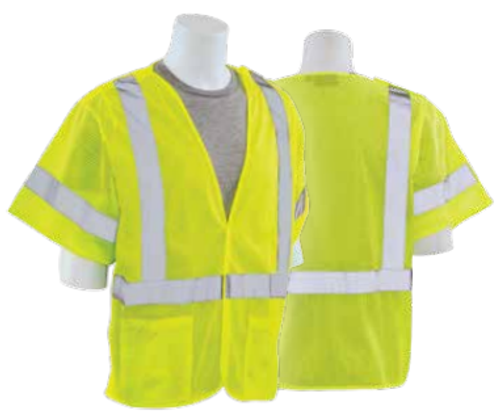 4X-Large S620 Lime ANSI Class 3 Mesh Break-Away Hi-Viz Lime - Hook & Loop