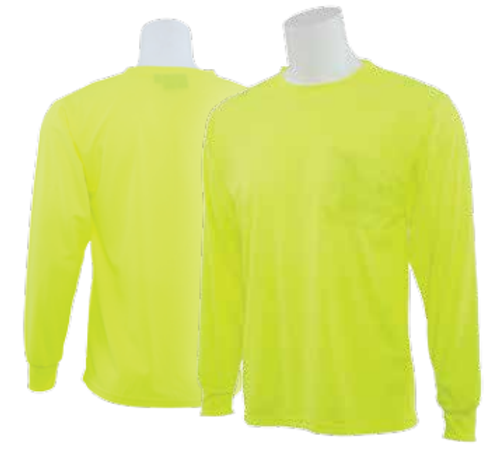 9007 Lime 3X-Large Non-ANSI Long Sleeve T-Shirt Birdseye Knit Mesh Hi-Viz Lime