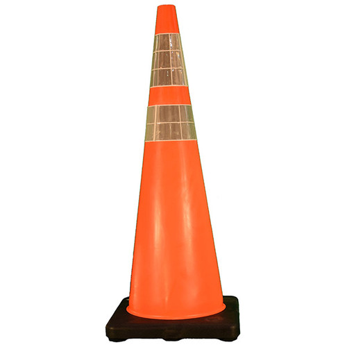 DW Series Traffic Cone, 36" w/ 4" & 6" Reflective Collars, 10 lb