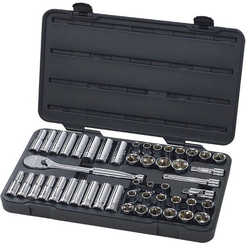 GearWrench? 49-Piece, 6-Point Standard & Deep Mechanics Tool Set, SAE/Metric, 1/2" Drive