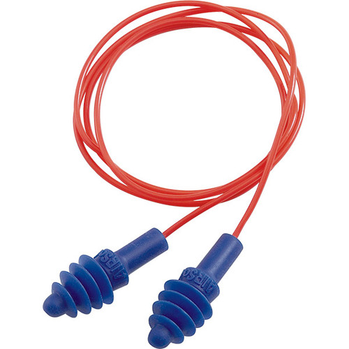 Howard Leight AirSoft Corded Earplugs, Polycord, Red/Blue