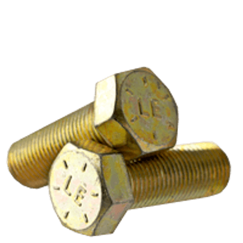 7/8"-9 x 3-3/4" Partially Threaded Hex Cap Screws Grade 8 Coarse Zinc-Yellow Bake CR+3 (USA) (15/Pkg.)
