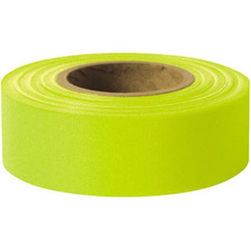 Presco Solid-Color Roll Flagging, PresGlo, Taffeta, 1 3/16" x 150', Lime Glo