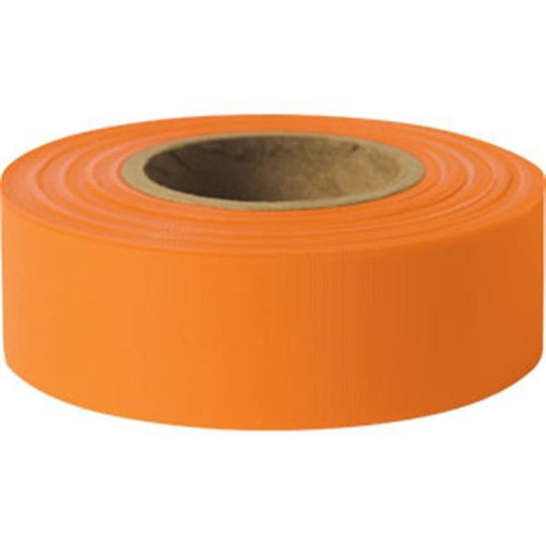 Presco Solid-Color Roll Flagging, PresGlo, Taffeta, 1 3/16" x 150', Orange Glo