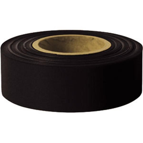 Presco Solid-Color Roll Flagging, Standard, Taffeta, 1 3/16" x 300', Black