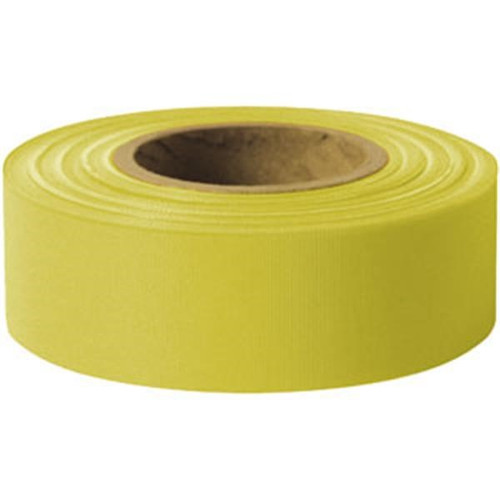 Presco Solid-Color Roll Flagging, Standard, Taffeta, 1 3/16" x 300', Yellow