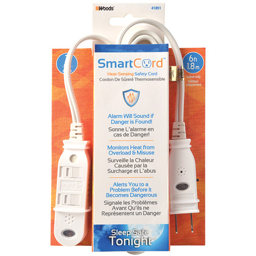 SmartCord? 3-Outlet Power Strip, 6', White