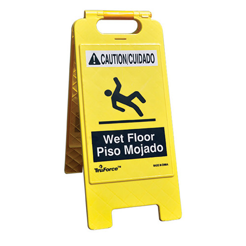 TruForce? "Wet Floor" Caution Sign, Bilingual