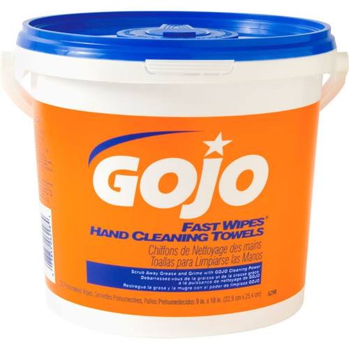 Gojo 6298-04 FAST WIPES Hand Cleaning Towels, Citrus, Wet Wipe Bucket, 130