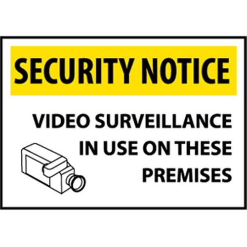 NMC "Security Notice Video Surveillance..." Sign, Rigid Plastic, 14" x 20"