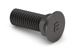 3/8-16 x 1 3/4 J429 Grade 5 #3 Head Plow Bolt Flat Head Fully Threaded Zinc Clear Trivalent (300/Pkg)