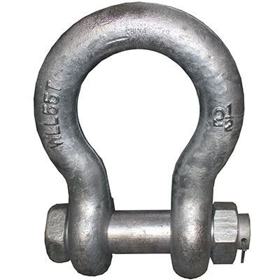 1-3/8" x  1-1/2" Safety Bolt Anchor Shackles, Hot Dipped Galvanized (12/Pkg)