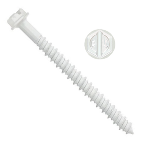 Powers Fasteners - 2426SD-PWR - 3/16" X 2-3/4" Tapper+ Concrete Screw Anchor, White Perma-Seal, Hex Head (100/Pkg.)