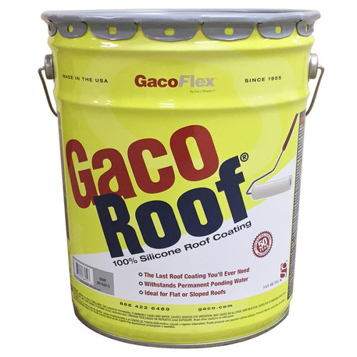 GacoRoof 100% Silicone Roof Coating, Gray (5/Gal) #GACSRCG5