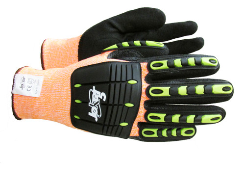 Joker #MX1135#11 Hi-Vis Orange Cut Level 5 Impact Gloves, Size 11 (1 Pair)