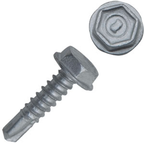 Elco EAF470 - #10-16 X 2" Dril-Flex Structural Self-Drilling Screws, 5/16 Hex Washer Head, #3 Point, Alloy Steel, Silver Stalgard Coating (2,000/Bulk Pkg.)