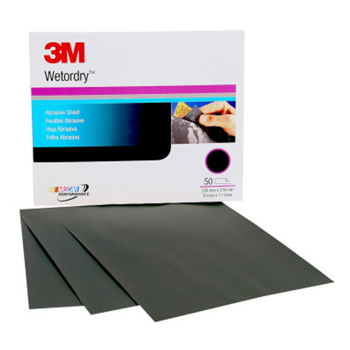 3M Wetordry Paper Sheets, Aluminum Oxide, P800 Grit, 11 in Long, 1 EA, #7000028324