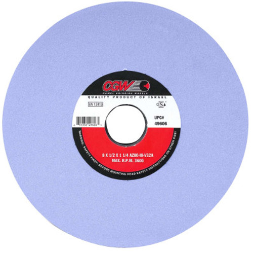 CGW Abrasives AZ Cool Blue Surface Grinding Wheels, Type 7, 12 X 2, 5" Arbor, 60, H, 1 EA, #34440